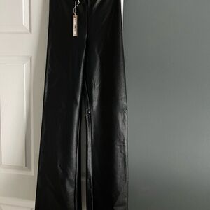 Skims Black Faux Leather Pants